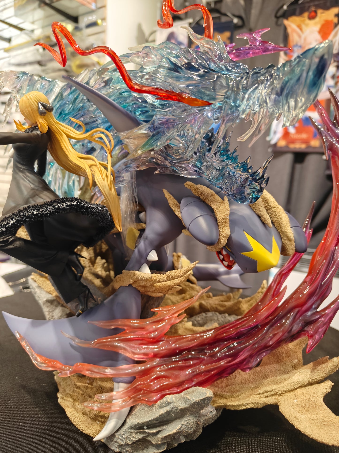 [US STOCK] Pokemon - Fantasy Studio - Cynthia & Garchomp Resin Statue