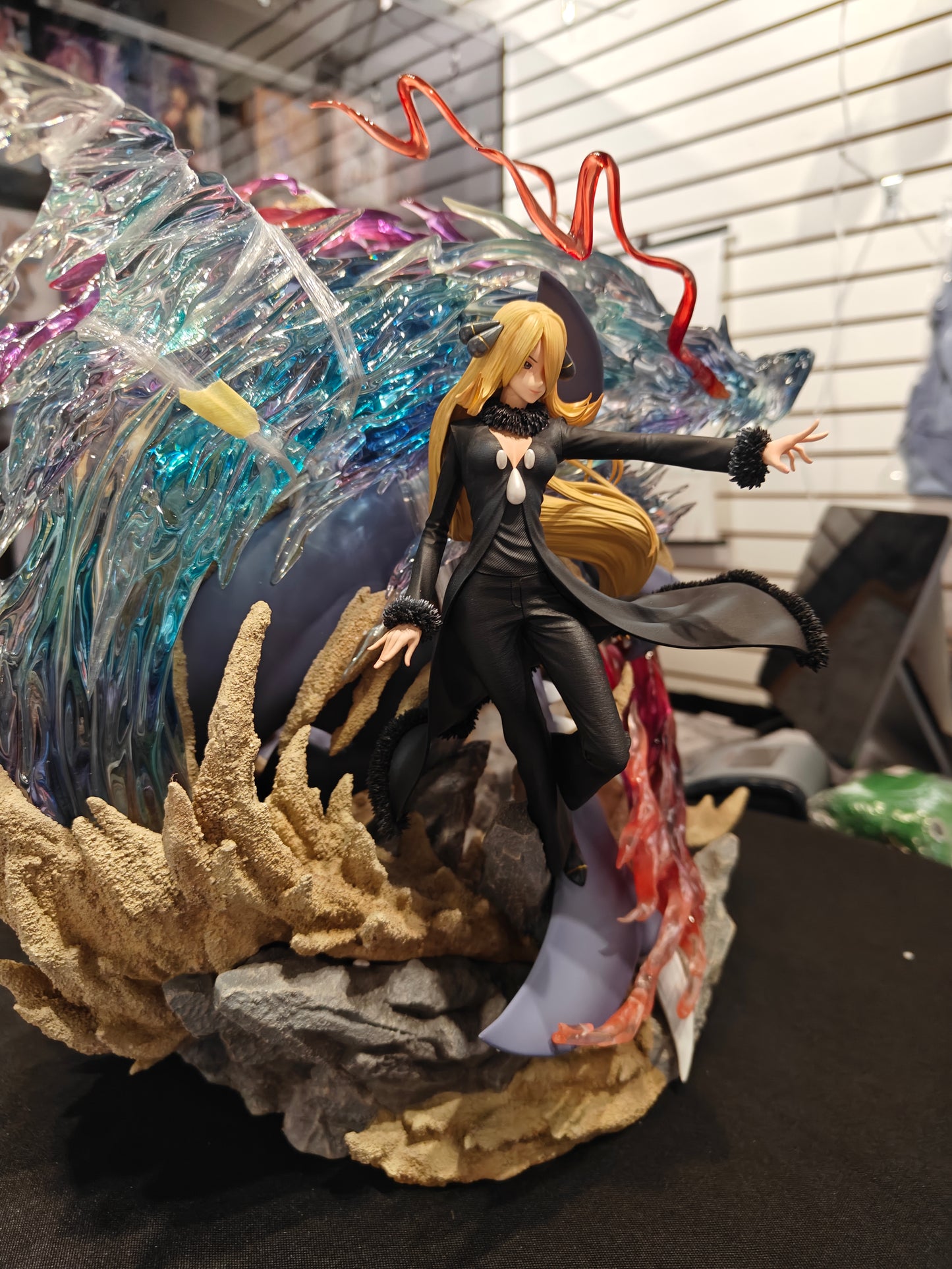 [US STOCK] Pokemon - Fantasy Studio - Cynthia & Garchomp Resin Statue