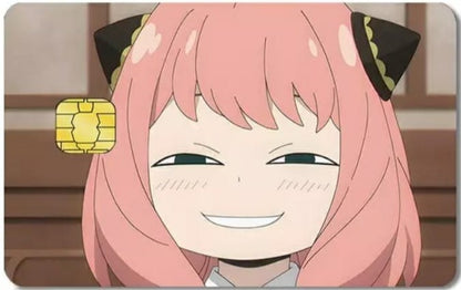 Spy X Family - Anya Smirking Credit Card Sticker (Please Read Description)