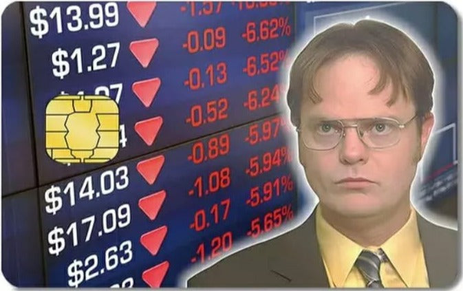 The Office - Stonks Dwight Credit Card Sticker (Please Read Description)