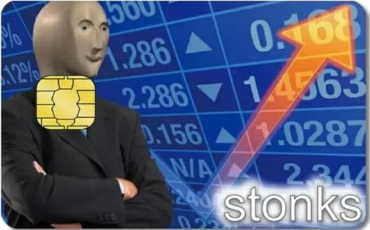Meme - Stonks Credit Card Sticker (Please Read Description)
