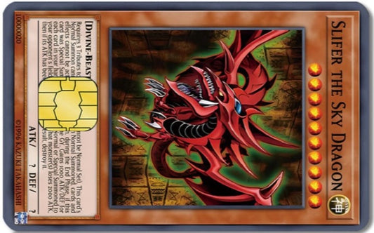 YuGiOh - Slifer The Sky Dragon Credit Card Sticker (Please Read Description)